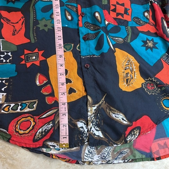 Vintage Jane Ashley Shirt Button Up Silk Short Sleeve Floral Hawaiian Size M - Picture 7 of 12